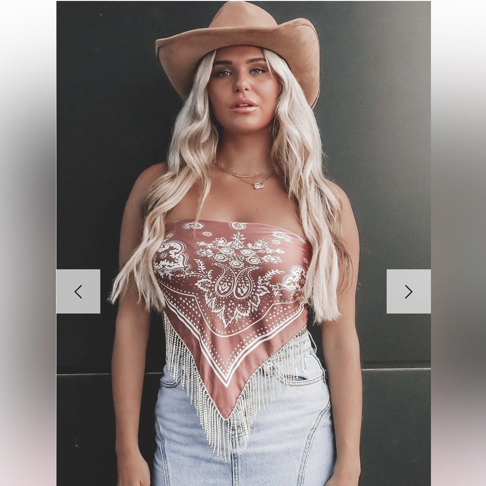 Apricot Lane Pink Bandana Crop Top